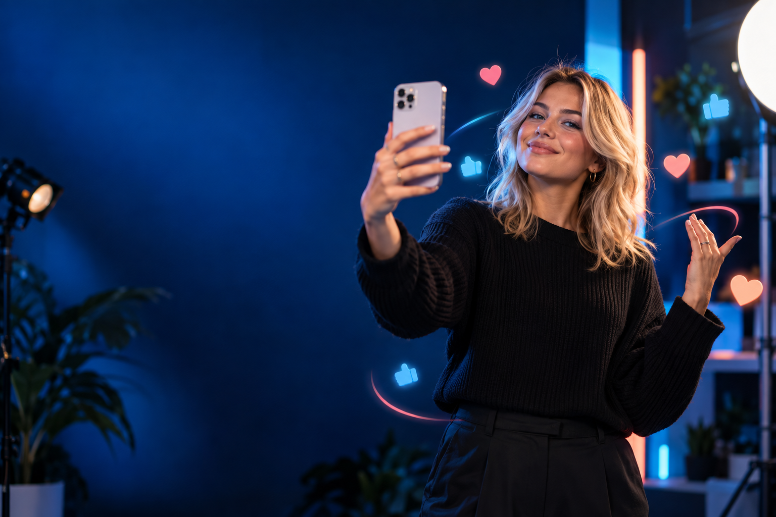 Innholdsskaper som filmer med mobiltelefon